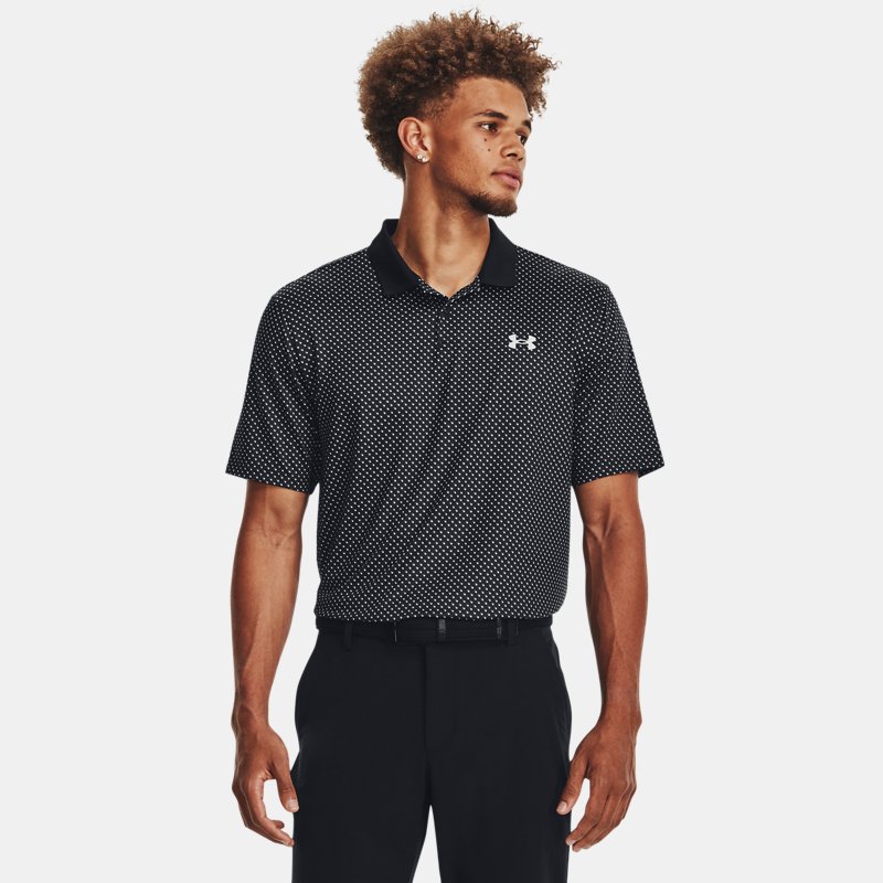 Men's Under Armour Performance 3.0 Printed Polo Black / Halo Gray L